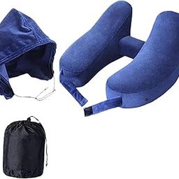 MERISHOPP Travel Neck Pillow for Car Plane Outdoor Use Ergonomic Office Napping Pillow Navy Blue Hoodie-image-58