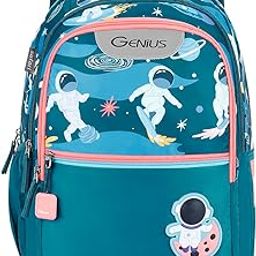 Genius Astroplay 27L Kids Printed Backpack, 3 Compartments, Hidden Pocket, File Holder, Bottle Holder, Front Pocket, School Bag for Boys and Girls, Bag for Kids-image-87