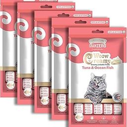 Grain Zero Creamy Lickable Cat Treats, Tuna & Ocean Fish, 375gm, (75gm x 5)| Rich in Protein, Promotes Hydration, No Artificial Preservatives | for Training and Bonding | for Kitten & Adult-image-82