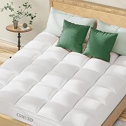 Edmund Hotel Quality Mattress Topper Quilted Fluffy Premium Cotton Finished Mattress Pad 1000-GSM Double Bed King Size 60 x 78 Inch Quilted Topper for Best Sleeping - (6x6.5 Feet_White)-image-45
