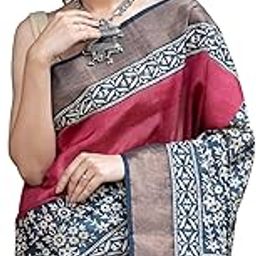 Women's Cotton Saree in Multicolor, featuring Striped Pattern, with Blouse Piece, Elegant Traditional Drape for Occasions and Ceremonies-picture-36