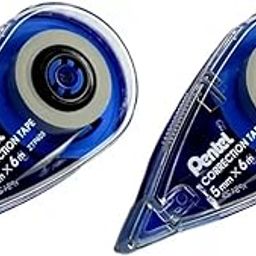 Pentel Correction Tape | Non-Toxic & Strong Adhesive Tape | 6M Long Lasting Writable Tape | 5mm x 6m | Blue | Pack of 2 (ZTP405)-11