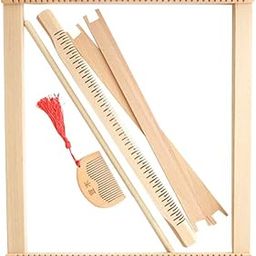 Ubervia Weaving Loom Kit - Wooden Miniature Loom for Kids & Beginners - Specialized for Tapestry Creation - Non-Foldable-image-24