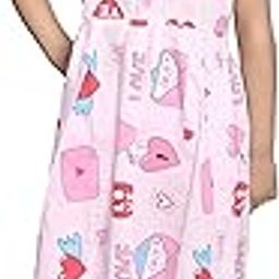 Kidzo Typographic Printed A-Line Frock for Girls | Light Pink-1 | 8-9 Years | KIDS13555-image-13