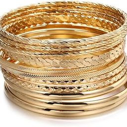 Latest Stylish Set of 12 Gold Plated Bangles Bracelets for Women and Girls (rrsd15963b)-image-1