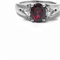 925 Sterling Silver Natural Red Garnet and White Topaz Gemstone Ring 925 Hallmarked Jewelry | Gifts For Women And Girls-image-30