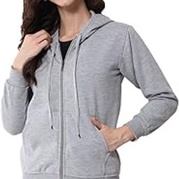 Women's Trendy Fleece Zipper Sweatshirt with Hoodie for Women and Girls-image-13