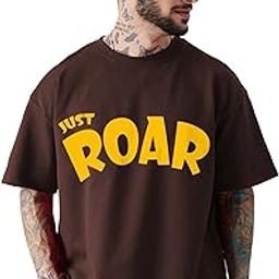 Men's Cottonblend Oversized Half Sleeve Round Neck Regular Fit T-shirt-image-20