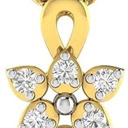 18KT Yellow Gold and American Diamond Pendant for Women-image-107