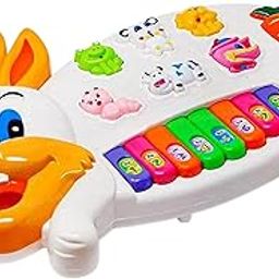 ArtSpark Musical Rabbit Piano for Kids – 15 Keys, 3 Sound Modes with Flashing Lights & Animal Sounds – Multicolor-64