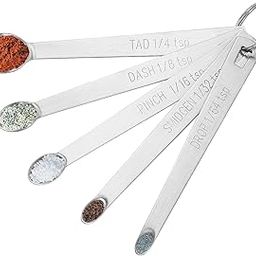 5PCS Small Measuring Spoons Set - Cuttte Stainless Steel Tiny Measuring Spoons for Cooking Baking, 1/4 1/8 1/16 1/32 1/64 tsp, Teaspoon Minispoon for Powders, Spices-picture-29