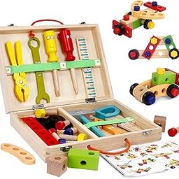 Wudly Construction Toys for Kids - 35-Piece Tool Kit for Kids with Toy Box, Realistic Tools, Educational Playset, Safe Durable Materials, for Boys and Girls Ages 3 and Up-image-100