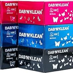 Dab N Klean 2 Ply Facial Tissue Box - 9 Pack | Ultra-Soft, Absorbent | 100% Natural Virgin Pulp | Disposable Tissues for Home, Office, Car | 100 Pulls/200 Sheets/Box (Multicolor, 6 Boxes, 1200 Sheets)-image-20