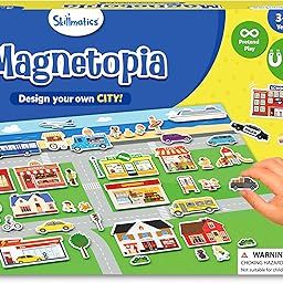 Skillmatics Creative Toy Magnetopia - Design Your City, Interactive Pretend Play Set for Kids, Toddlers, 60+ Magnetic Pieces, Preschool Learning Classic Board Game, Gifts for Unisex Ages 3-7-20