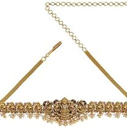 Ruby Gold Plated Ethnic Antique Belt/Kamarband - 416121-10