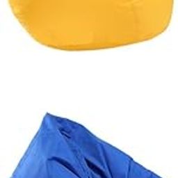 ARTISOUL® 2Pieces Waterproof Stuffed Animal Storage Bean Bag Cover Royal Blue & Yellow | Furniture | Bean Bags & Inflatables-image-33