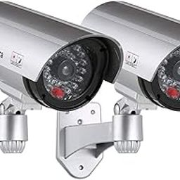 SONIQE Fake Camera 2 pcs Dummy Security Camera, Fake Bullet CCTV Surveillance System with Realistic Look Recording LEDs + Bonus Warning Sticker - Indoor/Outdoor Use, for Homes & Business-image-99