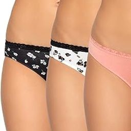 International Women's Cotton Classic All Over Print Hipster Panties (Pack of 3) (M000628_Black_S)-image-73