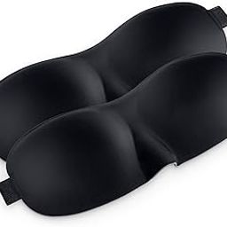 3D Sleeping Rest Blindfold Eye Mask and Super Smooth Sleep Mask (Black)(Pack of 2)-picture-45