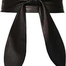 Women's Wide Waist Belts Boho Self Tie Wrap Belt for Dresses Sweater Clothes Black | 1 Wide Belt-5
