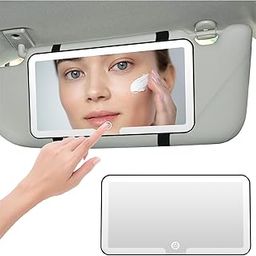 Snivy LED Car Vanity Mirror, LED Sun Visor Vanity Mirror With 3 Light Modes, Dimmable Touch Control, Makeup Mirror USB Charging Cosmetic Mirror, Portable Travel Car Interior Accessories-image-6