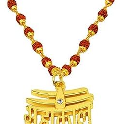 Gold Plated महाकाल/Mahakaal/Mahakal Shiva Locket With Panchmukhi Rudraksha Handmade Mala Beads Religious Pendant Necklace Spiritual Jewellery for Men/Women-image-98