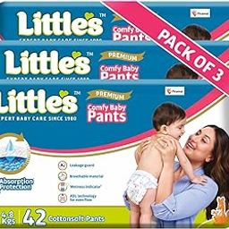 Little's Premium Baby Diapers S Size (Small) Pants Style | 4-8 kg | 126 Count - Pack of 3 | CottonSoft Baby Diaper with Leakage Guard, Wetness Indicator & 12 Hours Absorption-image-72