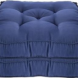 Kuber Industries Square Chair Pad/Cushion|Quilted Microfiber Fabric & Solid Color|Soft & Comfortable Sitting|Size 45 x 45 x 7 CM, Pack of 2 (Navy Blue)-26