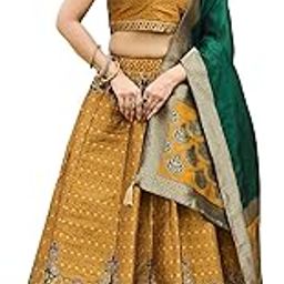 purvaja Women's Kanjiwaram Semi-Stitched Lehenga choli-picture-19