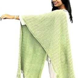 AN GROUP Wool Blend Shawl For Women Warm Woolen Knitted Shawl For Winter-image-25