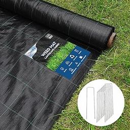 MAHIRA Premium Landscape Fabric,2m x 30m Garden Weed Barrier, Durable & Heavy Duty Weed Block Garden,Agriculture, Outdoor, Easy Setup & Super Weed Control, Eco-Friendly with 50 U-Shaped Securing Pegs-image-14