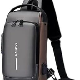 Crossbody Sling Bag, Black Anti-Theft Shoulder Backpack with USB Port, Compact Travel Daypack-image-48