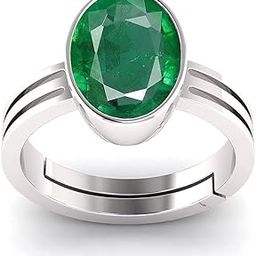 Gems Natural Panna Astrological Ring 8.00 Ratti Genuine and Certified Emerald Adjustable Silver Ring for Women's and Men's-image-81
