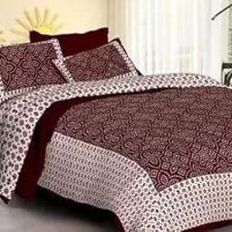100% Cotton 104 Tc Pure Cotton Single BedSheet with Two Pillow Covers (WTI-SNGL-246)-image-85