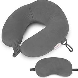 Destinio Neck Pillow for Travel, Memory Foam Neck Pillow, Travel Pillow with Velvet soft Washable cover, Neck Pillow Travel, Neck Pillow and Eye Masks set, Travel Pillow for Flights for Men and Women-image-94