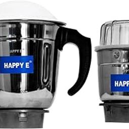 HAPPY E Premium Mixer Grinder Jar Combo – 1500ml Heavy-Duty Jar with Handle + 400ml Chutney Jar – Universal Fit, Stainless Steel, Leak-Proof, High-Performance Jars for Elite Kitchens-5