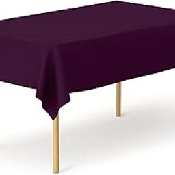 Pomp Eggplant 60" x 102" Premium Polyester Tablecloth | Wrinkle + Stain Resistant Easy Care Fabric | Fits 6FT Rectangle Table-image-39