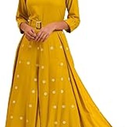 Women's Rayon Black Polka Dot Jumpsuit with Belt Maxi-picture-24