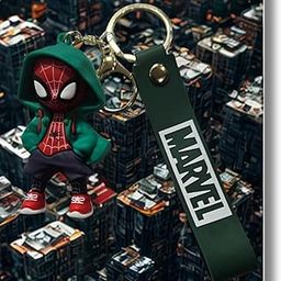 Spiderman Miles Morales Limited Edition Cap Keychain with PVC Strap and Metal Hook||Best gift for spiderman fans-image-78