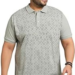 Plus Size Men's Regular Fit Printed Polo Tshirt-image-34