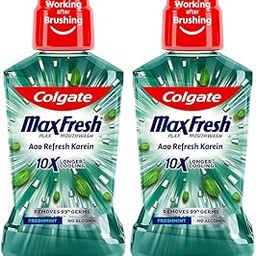 Colgate Plax Antibacterial Mouthwash, 24/7 Fresh Breath - 2 x 250ml (Fresh Mint)-image-14