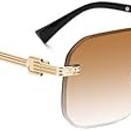 Trendy Square Metal Rimless Sunglasses for Men Women Retro Sun Glasses Luxury Classic Shades-picture-12
