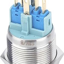 SAZ DEKOR Stainless Steel LED Push Button Switch 1NO/1NC Blue Flat Head Reset-11