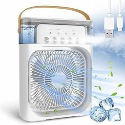 Portable Mini Cooler Air Conditioner Water Cooler Small AC for Office, Home Cooling, Summer Fan USB Compatible 3 Fast Speed-17