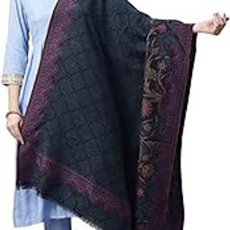 Women's Black Kani Jamawar Pure Wool Shawl_IJS84C_Black-image-99