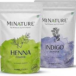 mi nature Natural Hair Dye DIY Combo | Henna & Indigo Powder |From Pure Dried Leaves| Sourced from Rajasthan for Black or Brown Colour | 227g(EACH)(Pack of 2)-image-59