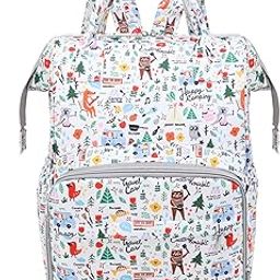 Mammy Stylish Babies Diaper Bag for Moms for Travel Multifunctional Diaper Bag Backpack for Mothers (WHITE PRINTED)-image-84