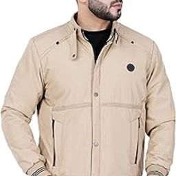 Full Sleeves Bomber Jacket for Men | TPU Men's Standing Collar Lightweight Winter Jacket, Regular Fit-picture-36