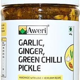 Aweri Garlic, Ginger, Green Chili Pickle (400g): Bold Flavours | 100% Natural Homemade Taste | Made with Cold Pressed Mustard Oil | Hygienic Preparation & Packing | Adrak, Lehsun, Mirch Ka Achar-image-45