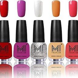MI Fashion® Red Nail Polish,Plum Nail Polish,Shimmery Silver Nail Paint,Flirty nude Nail Paint and Light pink Nail Polish Combo-image-64